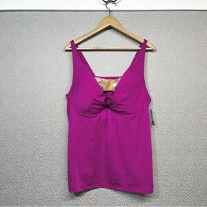 🆕 40DD Swim by Cacique O-Ring Lightly Lined Plunge Swimsuit Top NWT